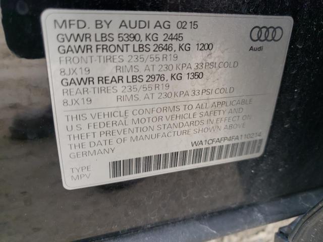Photo 14 from auction – 2015 AUDI Q5 PREMIUM with VIN WA1CFAFP4FA110214