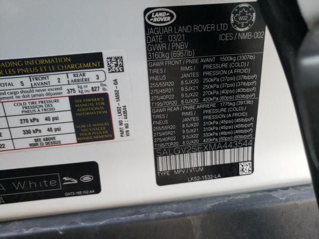 Photo 14 from auction – 2021 LAND ROVER RANGE ROVE with VIN SALGV2SEXMA443544
