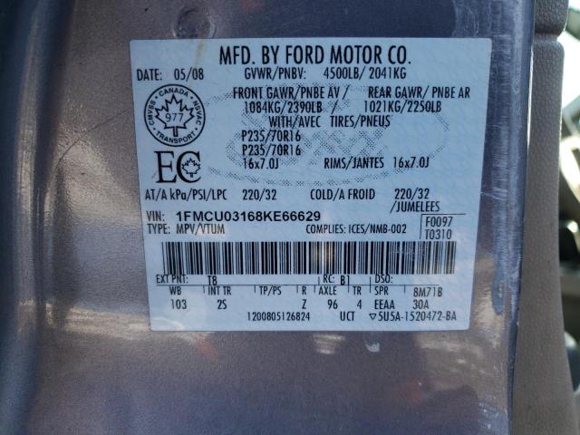 Photo 14 from auction – 2008 FORD ESCAPE XLT with VIN 1FMCU03168KE66629