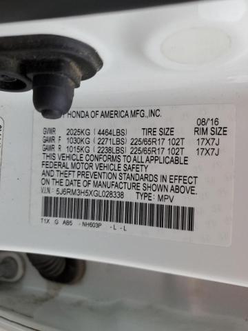Photo 14 from auction – 2016 HONDA CR-V EX with VIN 5J6RM3H5XGL028338