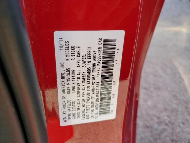 Photo 14 from auction – 2015 HONDA ACCORD EXL with VIN 1HGCT2B87FA001914