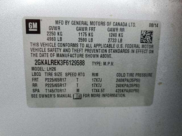 Photo 14 from auction – 2015 GMC TERRAIN SL with VIN 2GKALREK3F6129588