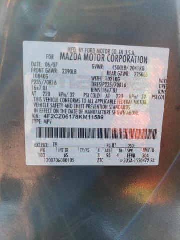 Photo 14 from auction – 2008 MAZDA TRIBUTE S with VIN 4F2CZ06178KM11589