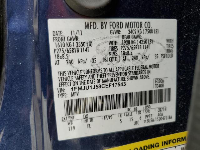 Photo 14 from auction – 2012 FORD EXPEDITION with VIN 1FMJU1J58CEF17543