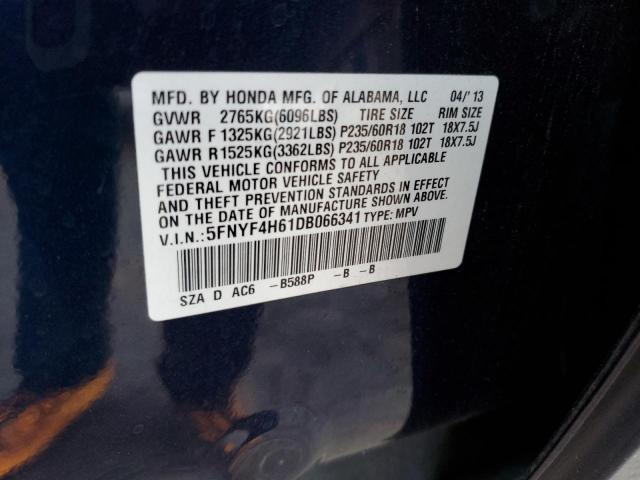 Photo 14 from auction – 2013 HONDA PILOT EXL with VIN 5FNYF4H61DB066341
