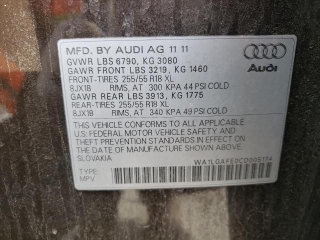 Photo 14 from auction – 2012 AUDI Q7 PREMIUM with VIN WA1LGAFE0CD005174