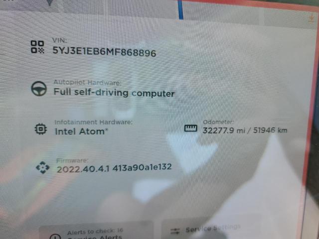 Photo 9 from auction – 2021 TESLA MODEL 3 with VIN 5YJ3E1EB6MF868896