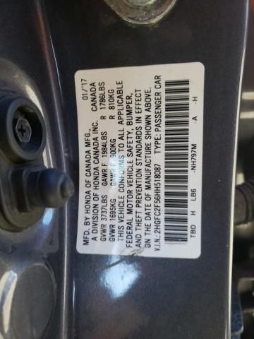 Photo 14 from auction – 2017 HONDA CIVIC LX with VIN 2HGFC2F56HH518087