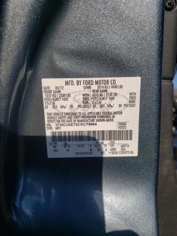 Photo 14 from auction – 2012 FORD ESCAPE LIM with VIN 1FMCU0E72CKC79964