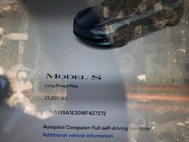 Photo 9 from auction – 2021 TESLA MODEL S with VIN 5YJSA1E20MF427272
