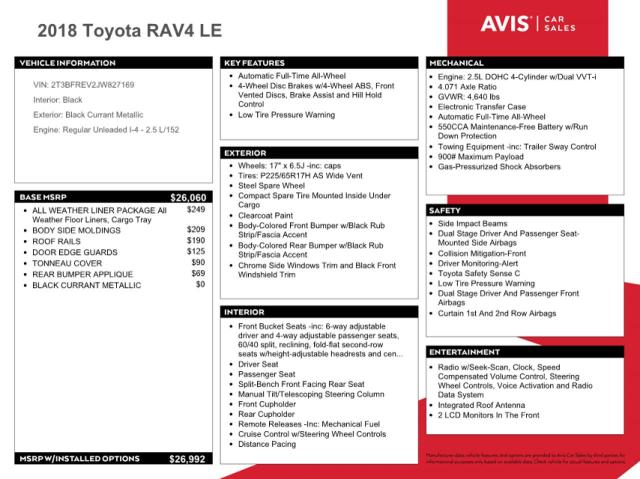 Photo 13 from auction – 2018 TOYOTA RAV4 LE with VIN 2T3BFREV2JW827169