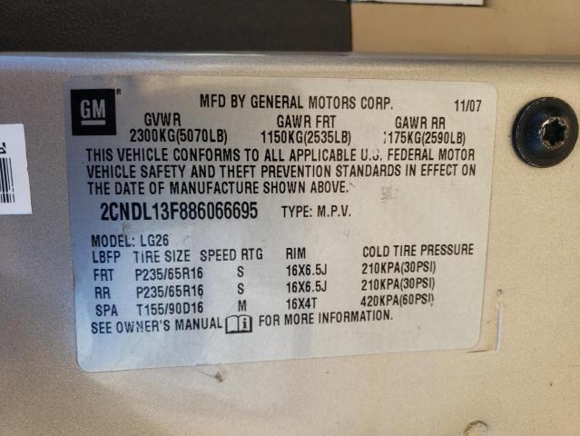 Photo 14 from auction – 2008 CHEVROLET EQUINOX LS with VIN 2CNDL13F886066695