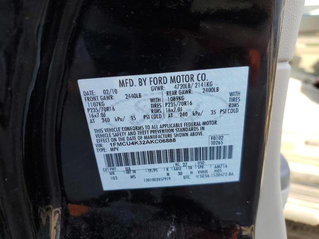 Photo 14 from auction – 2010 FORD ESCAPE HYB with VIN 1FMCU4K32AKC06888