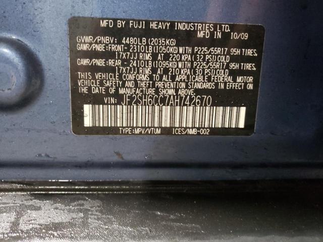 Photo 14 from auction – 2010 SUBARU FORESTER 2 with VIN JF2SH6CC7AH742670