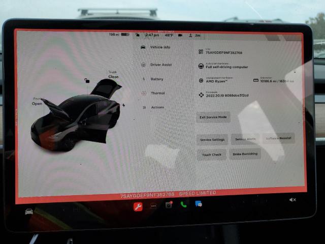 Photo 9 from auction – 2022 TESLA MODEL Y with VIN 7SAYGDEF9NF382768