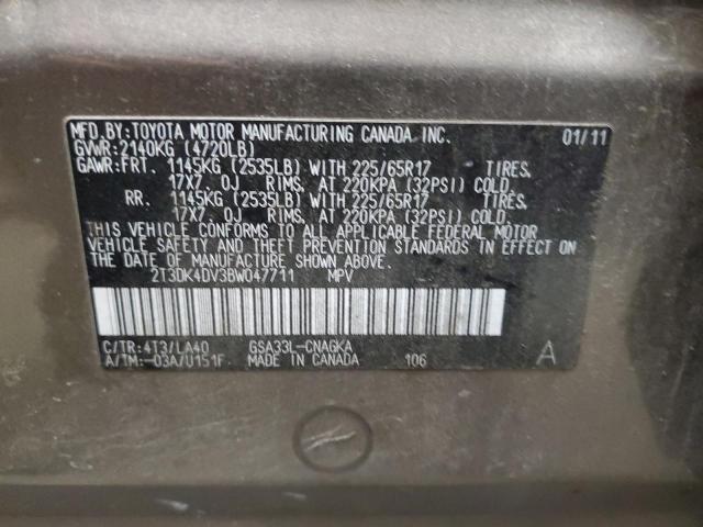 Photo 14 from auction – 2011 TOYOTA RAV4 LIMIT with VIN 2T3DK4DV3BW047711