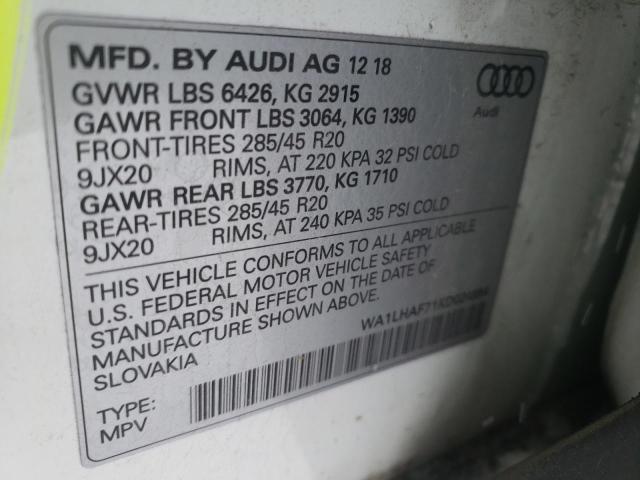 Photo 14 from auction – 2019 AUDI Q7 PREMIUM with VIN WA1LHAF71KD024894