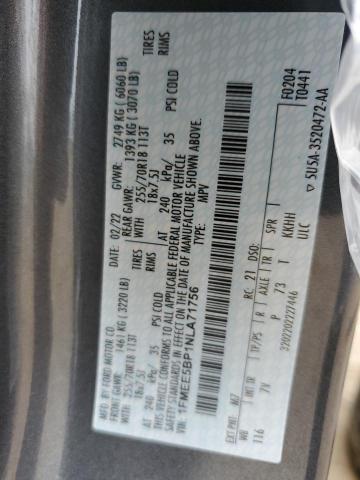 Photo 14 from auction – 2022 FORD BRONCO BAS with VIN 1FMEE5BP1NLA71756