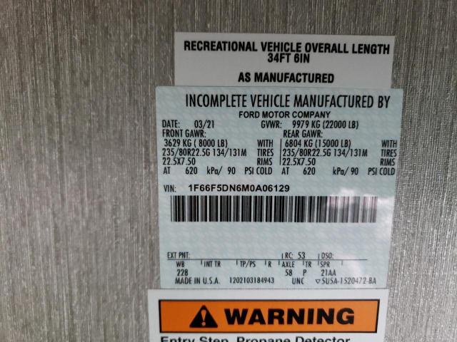 Photo 10 from auction – 2021 FORD F53 with VIN 1F66F5DN6M0A06129
