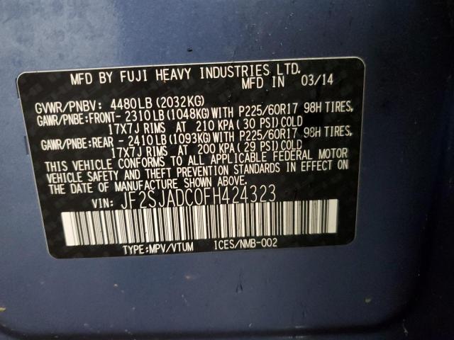 Photo 14 from auction – 2015 SUBARU FORESTER 2 with VIN JF2SJADC0FH424323