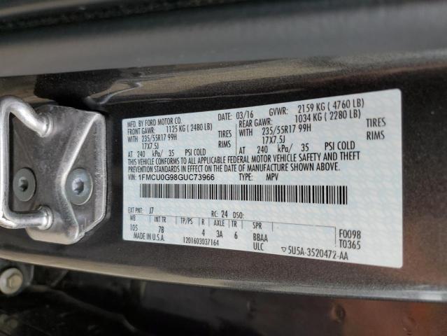 Photo 14 from auction – 2016 FORD ESCAPE SE with VIN 1FMCU0G98GUC73966