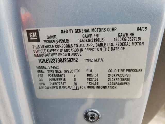 Photo 14 from auction – 2008 GMC ACADIA SLT with VIN 1GKEV23798J269362