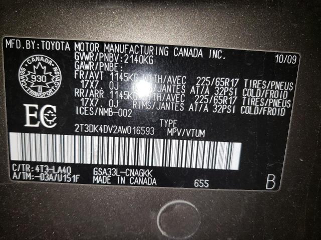 Photo 14 from auction – 2010 TOYOTA RAV4 LIMIT with VIN 2T3DK4DV2AW016593