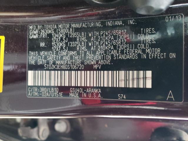 Photo 14 from auction – 2013 TOYOTA HIGHLAND with VIN 5TDZK3EH8DS106720