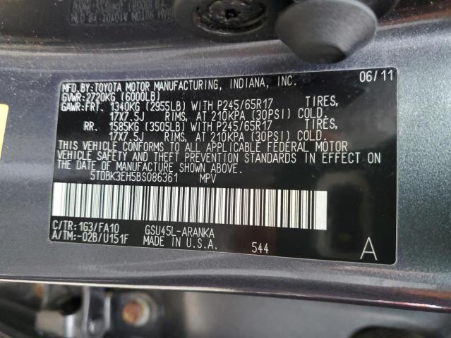 Photo 14 from auction – 2011 TOYOTA HIGHLANDER with VIN 5TDBK3EH5BS086361
