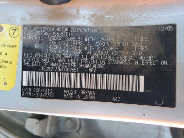Photo 14 from auction – 2006 TOYOTA HIGHLANDER with VIN JTEDW21A860009651