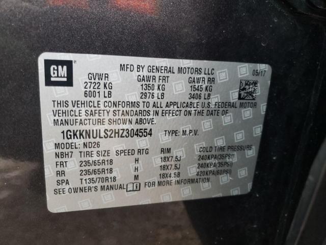 Photo 14 from auction – 2017 GMC ACADIA SLT with VIN 1GKKNULS2HZ304554