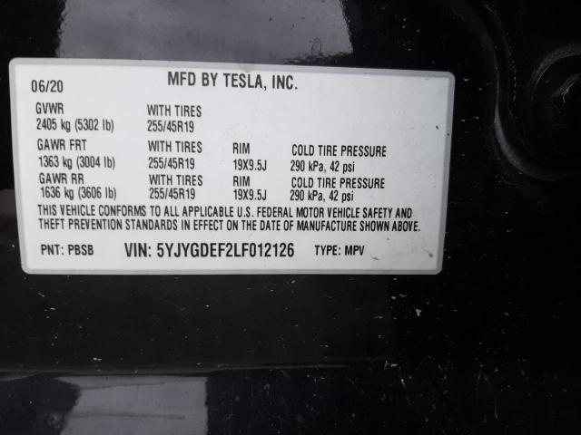 Photo 14 from auction – 2020 TESLA MODEL Y with VIN 5YJYGDEF2LF012126