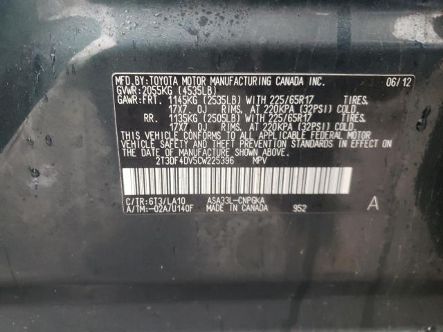 Photo 14 from auction – 2012 TOYOTA RAV4 LIMIT with VIN 2T3DF4DV5CW225396
