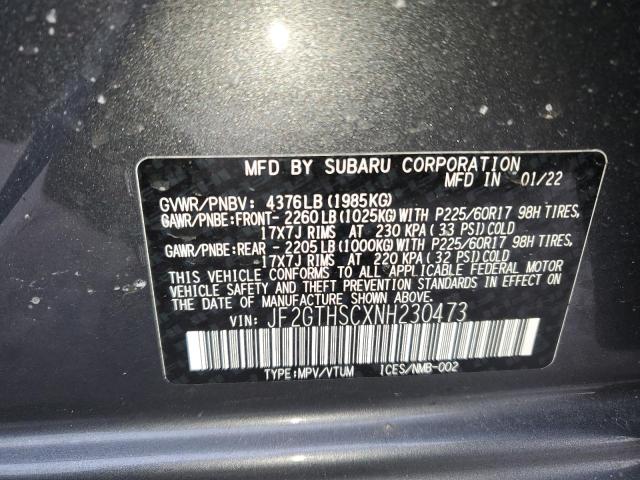Photo 14 from auction – 2022 SUBARU CROSSTREK with VIN JF2GTHSCXNH230473