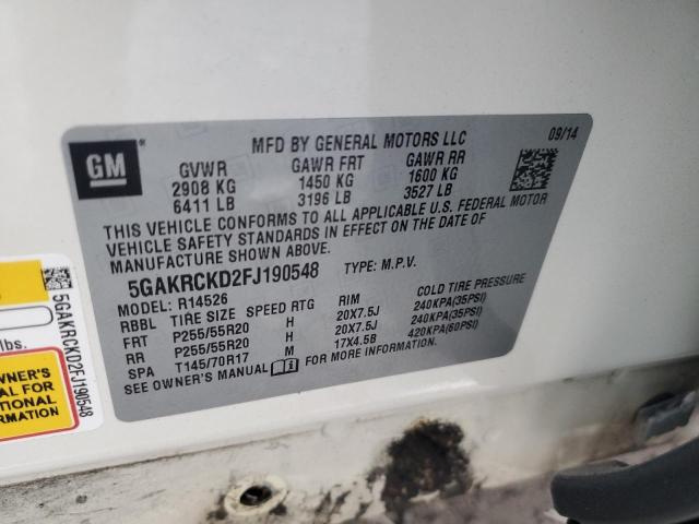 Photo 14 from auction – 2015 BUICK ENCLAVE with VIN 5GAKRCKD2FJ190548