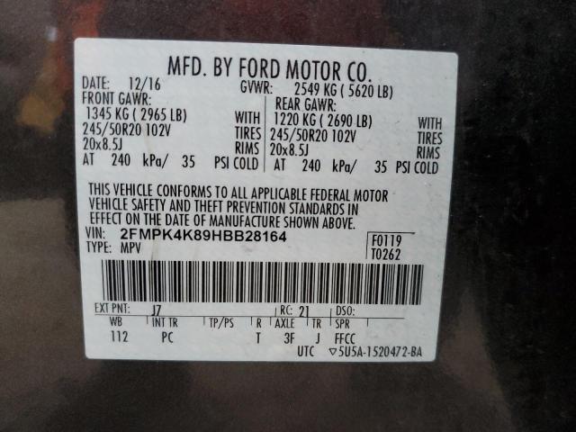 Photo 14 from auction – 2017 FORD EDGE TITAN with VIN 2FMPK4K89HBB28164