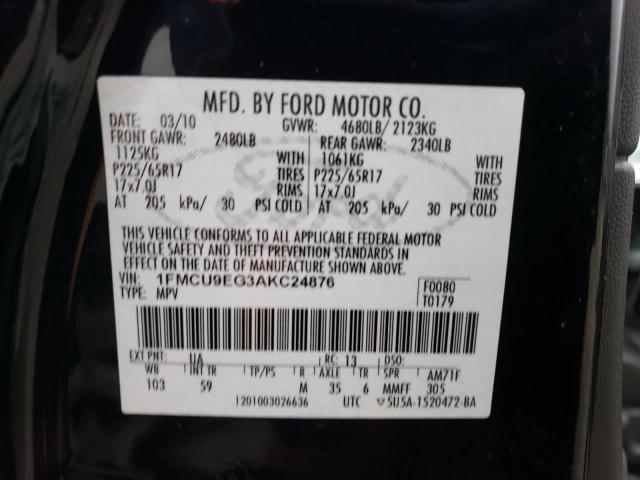 Photo 14 from auction – 2010 FORD ESCAPE LIM with VIN 1FMCU9EG3AKC24876