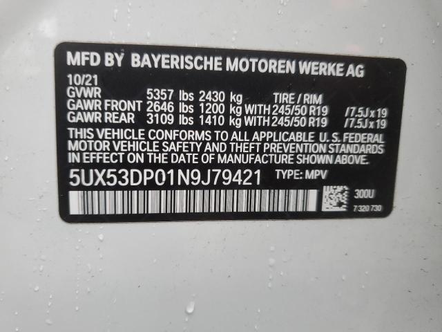 Photo 14 from auction – 2022 BMW X3 XDRIVE3 with VIN 5UX53DP01N9J79421