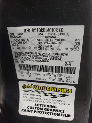 Photo 14 from auction – 2012 FORD ESCAPE XLT with VIN 1FMCU9DG7CKA78454