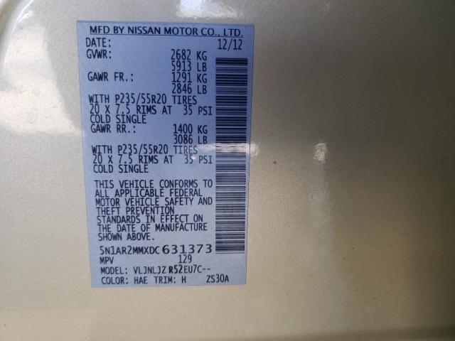 Photo 14 from auction – 2013 NISSAN PATHFINDER with VIN 5N1AR2MMXDC631373