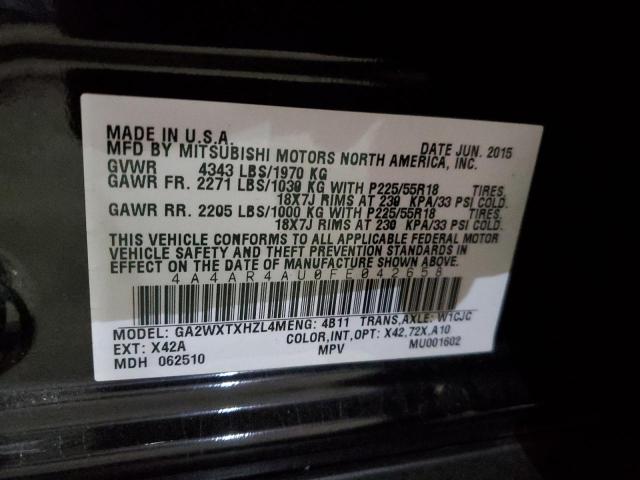 Photo 14 from auction – 2015 MITSUBISHI OUTLANDER with VIN 4A4AR4AU0FE042658