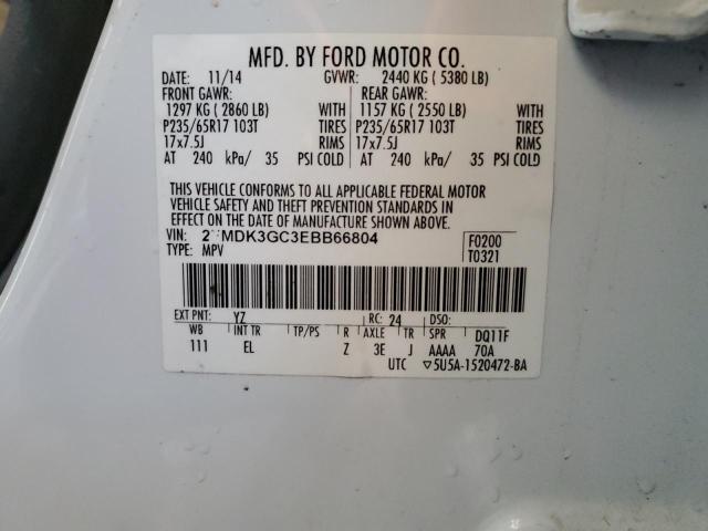 Photo 14 from auction – 2014 FORD EDGE SE with VIN 2FMDK3GC3EBB66804