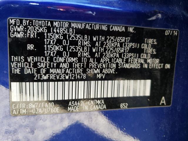 Photo 14 from auction – 2014 TOYOTA RAV4 XLE with VIN 2T3WFREV3EW121478