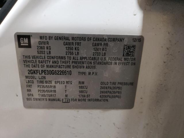Photo 14 from auction – 2016 GMC TERRAIN SL with VIN 2GKFLPE30G6226610