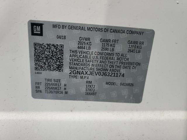 Photo 14 from auction – 2018 CHEVROLET EQUINOX LT with VIN 2GNAXJEV0J6321174