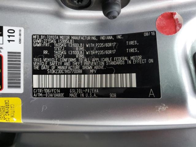 Photo 14 from auction – 2017 TOYOTA SIENNA LE with VIN 5TDKZ3DC1HS770088