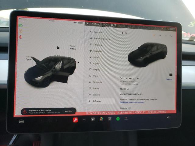 Photo 9 from auction – 2021 TESLA MODEL Y with VIN 5YJYGAEE4MF270185