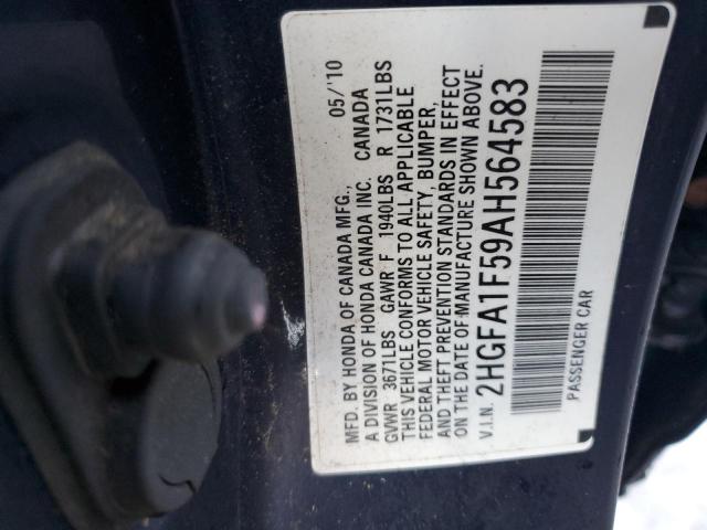Photo 14 from auction – 2010 HONDA CIVIC LX with VIN 2HGFA1F59AH564583