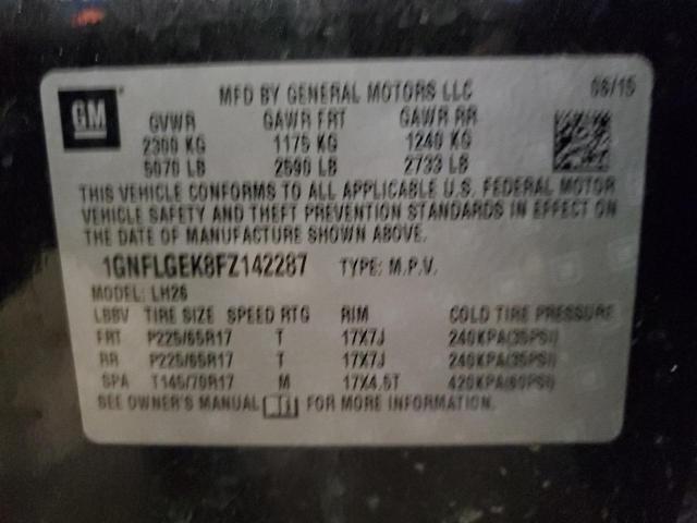 Photo 14 from auction – 2015 CHEVROLET EQUINOX LT with VIN 1GNFLGEK8FZ142287