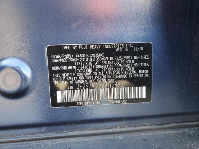 Photo 14 from auction – 2011 SUBARU FORESTER 2 with VIN JF2SHADC6BH724891
